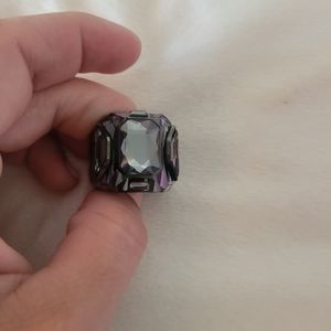 Swarovski Chroma Cocktail Ring Black